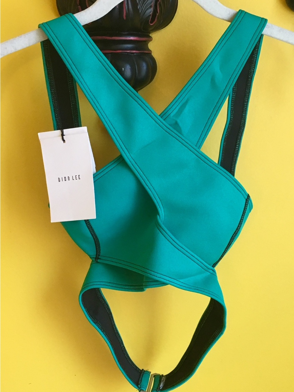 DION LEE CROSSOVER NEOPRENE “NEO VERTIGO” BIKINI, US/4 AUS/8 GREEN NWT!